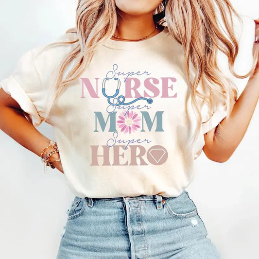Super Nurse Super Mom Super Hero Shirt | Nurse Mom T-shirt | Retro Nurse Tee | Mothers Day Gift for Nurse