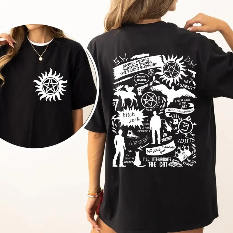 Supernatural Shirt, Supernatural Vintage T Shirt, Gift For Woman and Man Unisex T-Shirt Sweatshirt Hoodie Casual Cotton Fashion Top Womenswear Basic