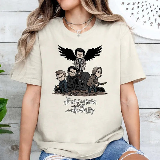Supernatural Shirt, Supernatural Vintage T Shirt, Supernatural Friends T Shirt, Gift For Woman and Man Unisex T-Shirt Sweatshirt Hoodie Casual Cotton