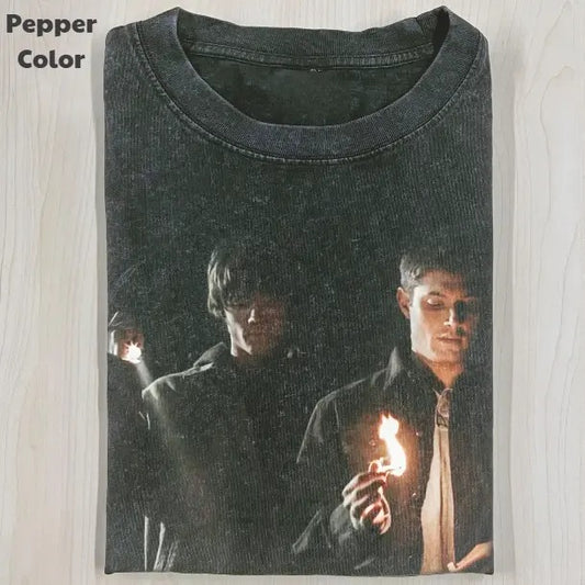 Supernatural Vintage Graphic Tee, Fire T-Shirt, TV Series Tee, Unisex Meme Cringe Funny Shirt, Menswear Womenswear Streetwear Cotton Comfort