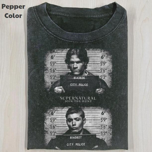 Supernatural Vintage Graphic Tee, Mugshot T-Shirt, TV Series Tee, Unisex Meme Cringe Funny Shirt, Menswear Womenswear Streetwear Cotton Comfort