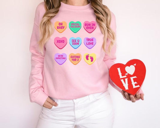Surprise Valentine Pregnancy Announcement Sweatshirt, Valentines Pregnancy Sweatshirt, Baby reveal sweater Valentines maternity sweatshirt