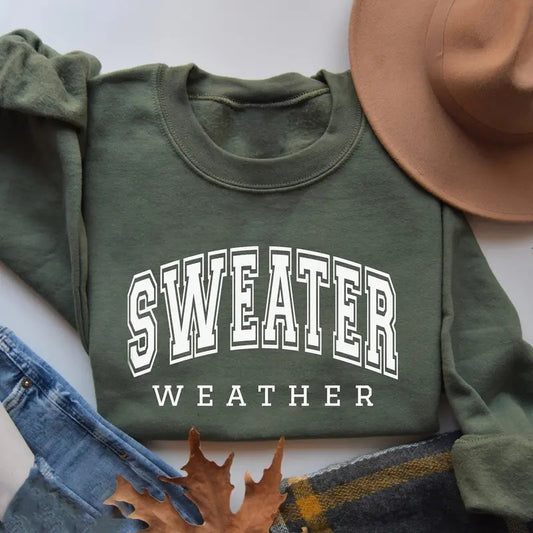 Sweater Weather Sweatshirt, Cozy Sweatshirt, Cozy Season Sweater, Fall Vibes Shirt, Autumn Fall Sweatshirt, Retro Fall...