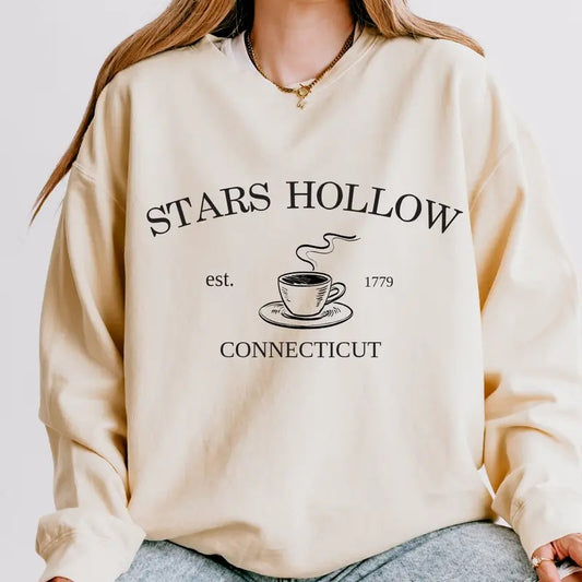 Sweatshirt Stars Hollow, Stars Hollow Crewneck, Print t shirt, Vintage Halloween Sweatshirt, Halloween Tok, fall Crewneck, fall sweater, trending Sweatshirt Casual Pullover