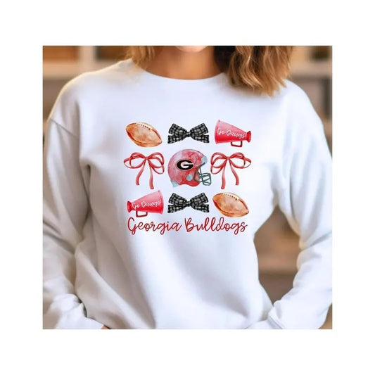 Georgia Bulldogs Football Coquette T-Shirt/ Sweatshirt, Game day Sweatshirt, Gift For Fan
