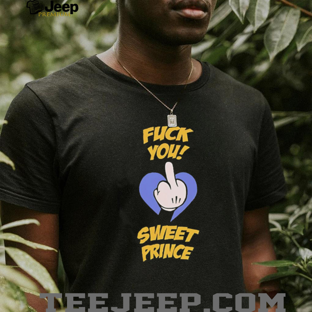 Sweet Prince Middle Finger Heart Graphic Sarcastic T Shirt