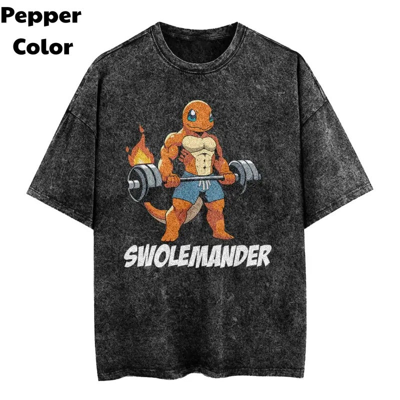 Swolemander Gym Pokemon Vintage Graphic Tees, Charmander T-Shirt, Pokemon Shirts, Pokemon Stuff, Gym Shirt, Unisex T-Shirt, Gift For Men Women