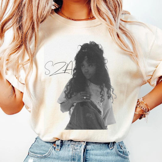Sza Graphic Tee, Vintage Rap Tee, Sza Merch, Gift For Fans, Music Rnb Singer Rapper Shirt, Vintage Rap Tee Concert Merch, Sza Photoshoot Shirt, Unisex T-Shirt, Gifts For Fans, Short Sleeve Tee Shirt