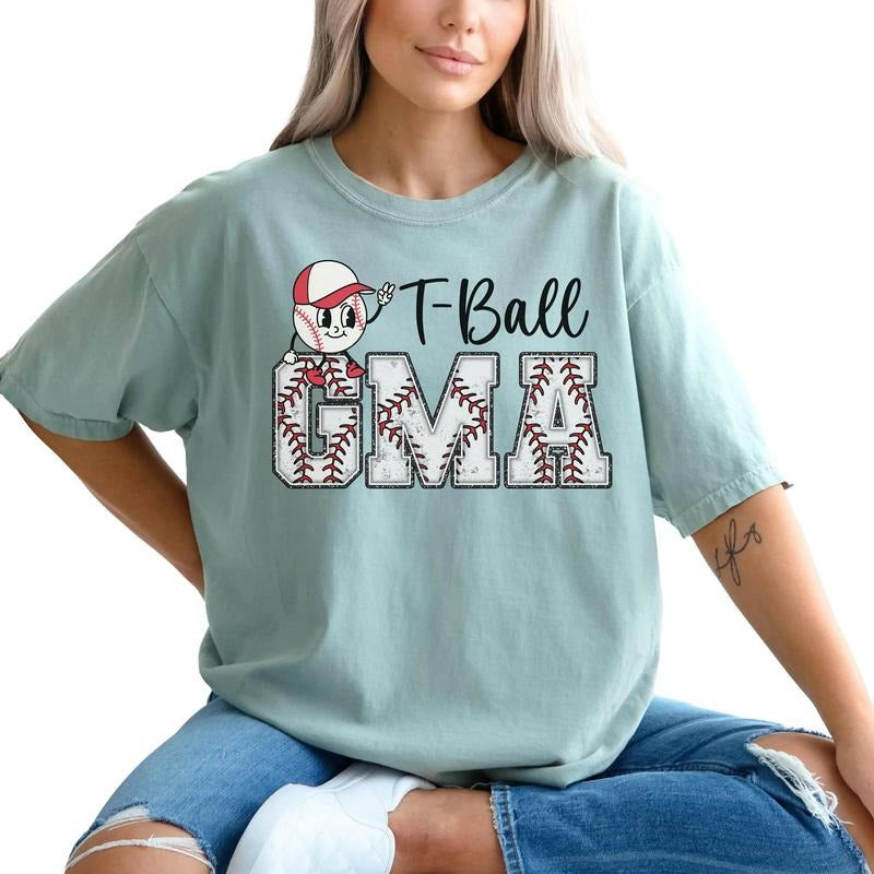 T Ball Grandma Shirt, Mother's Day Gift, Baseball Nana Tee, Cute T Ball Grammy Gift, Nana Life Shirts, Unisex T-Shirt, Gifts For Mom Mama From Daughter Kids, Short Sleeve Tee Shirt, Mom Gifts, Gifts For Birthday Fit Top