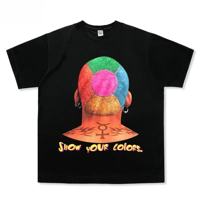 T Shirt Men Hip Hop Streetwear D.ennis Rodman Graphic T Shirt Short Sleeve T Shirt