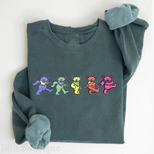 Vintage Grateful Multicolor Bear Hoodie/Sweatshirt/T-Shirt, For Men, For Women - Unisex Style, 100% Cotton, Pullover unisex hoodie