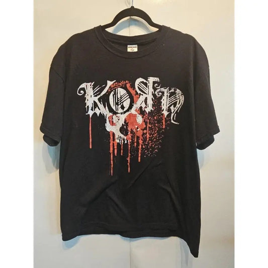 T-shirt Vintage Korn D noir Concert Tour homme taille ROCK VINTAGE Menswear Top