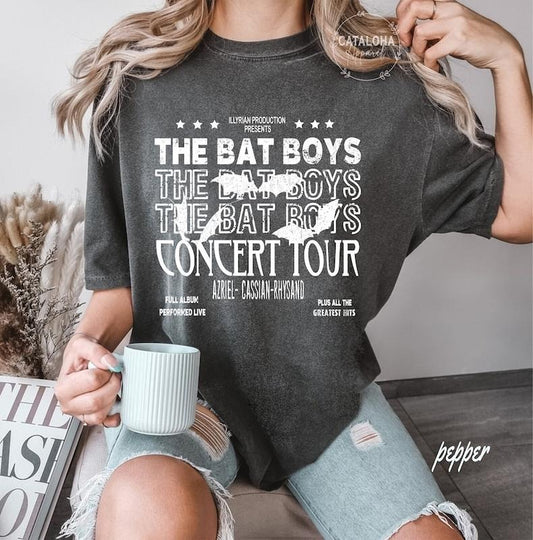 T-shirt bookish, The bat boys tour, Acotar Fan Club, Vintage Acotar shirt, Vintage Bookish Location, Bootleg Tee, Bookish tour shirt
