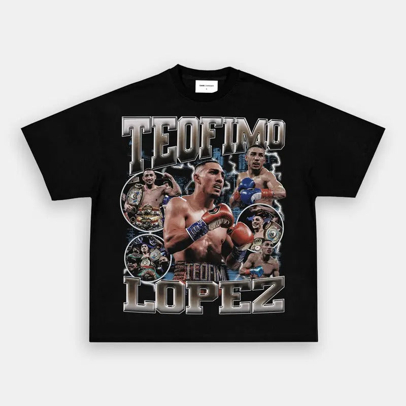 TEOFIMO LOPEZ TEE Boxing T-shirt, Boxer Tee, Sports Shirt, Athletic Tee, Fitness Gift, Workout T-shirt Crewneck Clothing Cotton Menswear