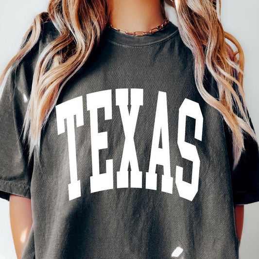 TEXAS COMFORT COLOR VINTAGE STYLE T-SHIRT, CUSTOM STATE T-SHIRT, COMFORT COLORS STATE T-SHIRT, OVERSIZED T-SHIRT, CUSTOM STATE, TEXAS T-SHIRT, CASUAL COTTON UNISEX SHIRT Fabric Top Womenswear Underwear