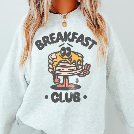 THE BREAKFAST CLUB FRONT OVERSIZED Y2K CREWNECK SWEATSHIRT CASUAL COTTON Fabric Piece