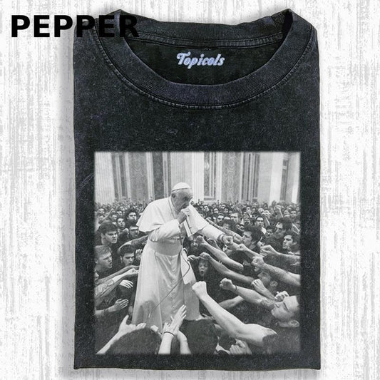 THE CRAZY POPE FUNNY T-SHIRT, POPE ALL STAR SHIRT, Movies Tee, Unisex Meme Cringe Funny Dumb Shirt, Menswear Womenswear Streetwear Cotton Comfort