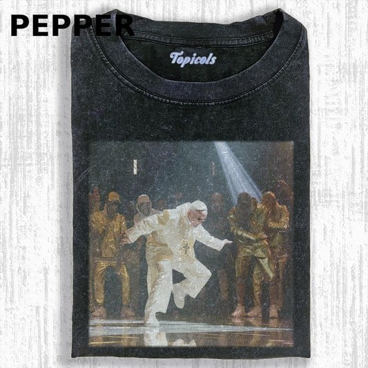 THE CRAZY POPE FUNNY T-SHIRT, POPE DANCE SHIRT, Movies Tee, Menswear Womenswear Streetwear Cotton Comfort