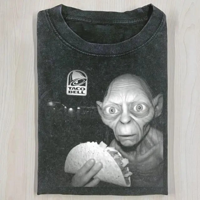 THE LORD OF THE RINGS T-SHIRT, GOLLUM Taco Bell Shirt, Movie Shirt, Funny Halloween Shirt, Gift For Men Women, Breathable Soft Cotton, Casual Round Neck, Regular Fit, All-Season, Perfect for Outdoor
