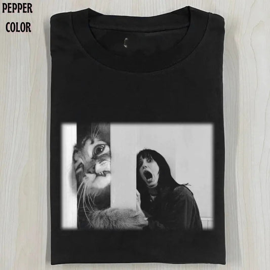 THE SHINING TEE, Cat tee, Meme Funny Vintage graphic 90' Graphic tee Womenswear Top Hoodie, Sweatshirt | WearSparks.com