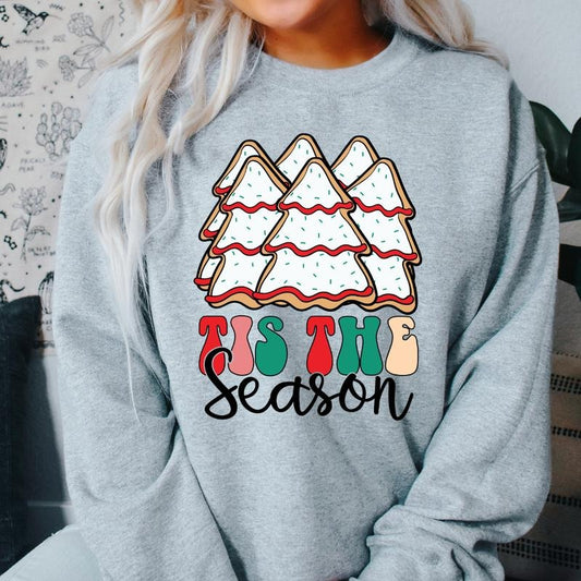 TIS THE SEASON CHRISTMAS COOKIES CREWNECK (Crewneck Sweatshirt, Unisex Fit, Causal Sweatshirt for Christmas, Christmas Holiday Sweatshirt) Oversized Womenswear