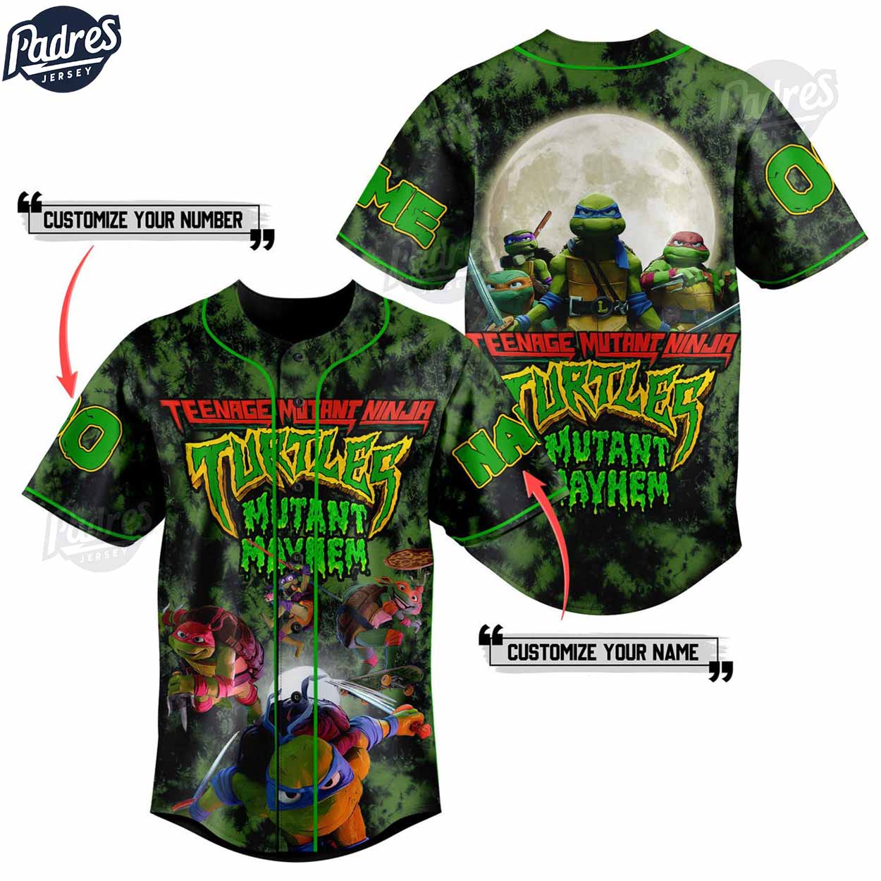 TMNT MUTANT MayHem Ninja Turtles Custom Baseball Jersey Gifts - Padres Jersey Oasis: Elevate Your Baseball Style Game