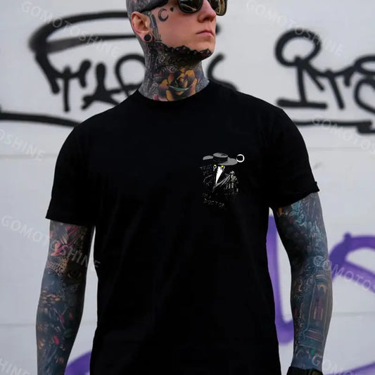 TRUST ME I'M A DOCTOR Crow Vintage Black Print T-Shirt