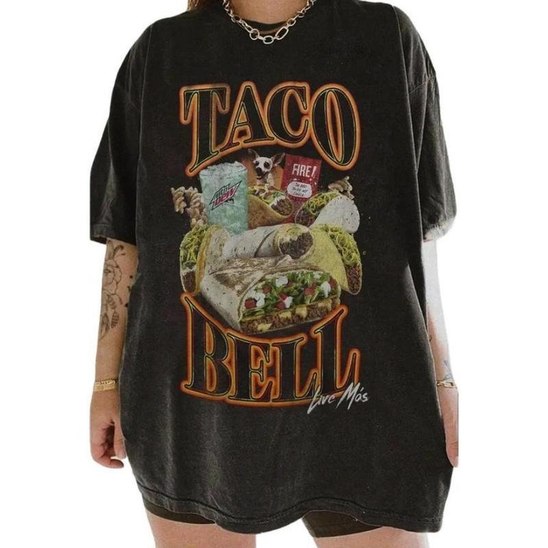 Taco Bell 90's Bootleg Tee For Women, man Streetwear Top Crewneck Summer Hoodie, Sweatshirt | WearSparks.com