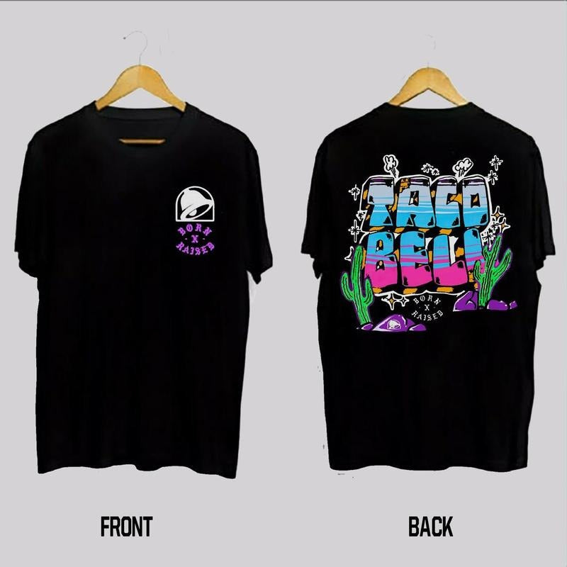 Taco Bell Born Raised 60th Anniversary T-shirt, Taco Bell Shirt, Shirts For Women, For Men, Unisex Casual Top, Trendy Graphic Tee