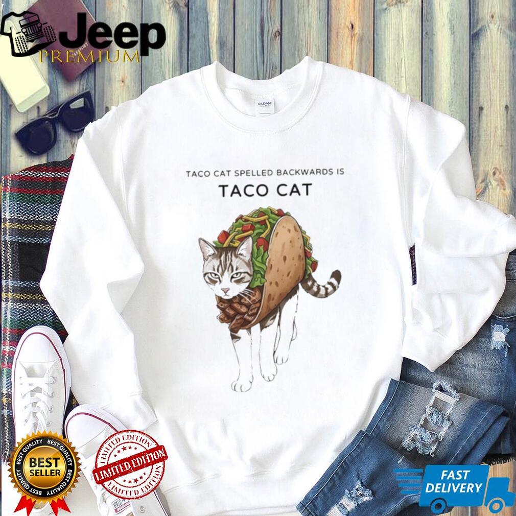 Taco Cat Spelled Backwards is Taco Cat Funny Palindrome Kitty Lover T Shirt