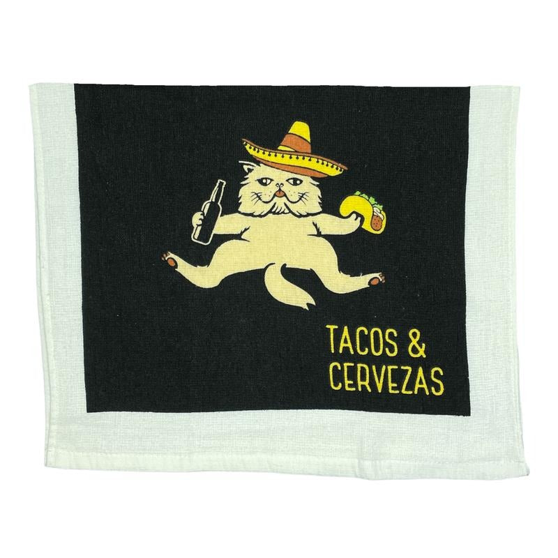 Tacos And Cervezas Funny Meixcan Food Beer Drinking Tea Towel Funny Dish Towels Soft Adsorbent Tea Towel