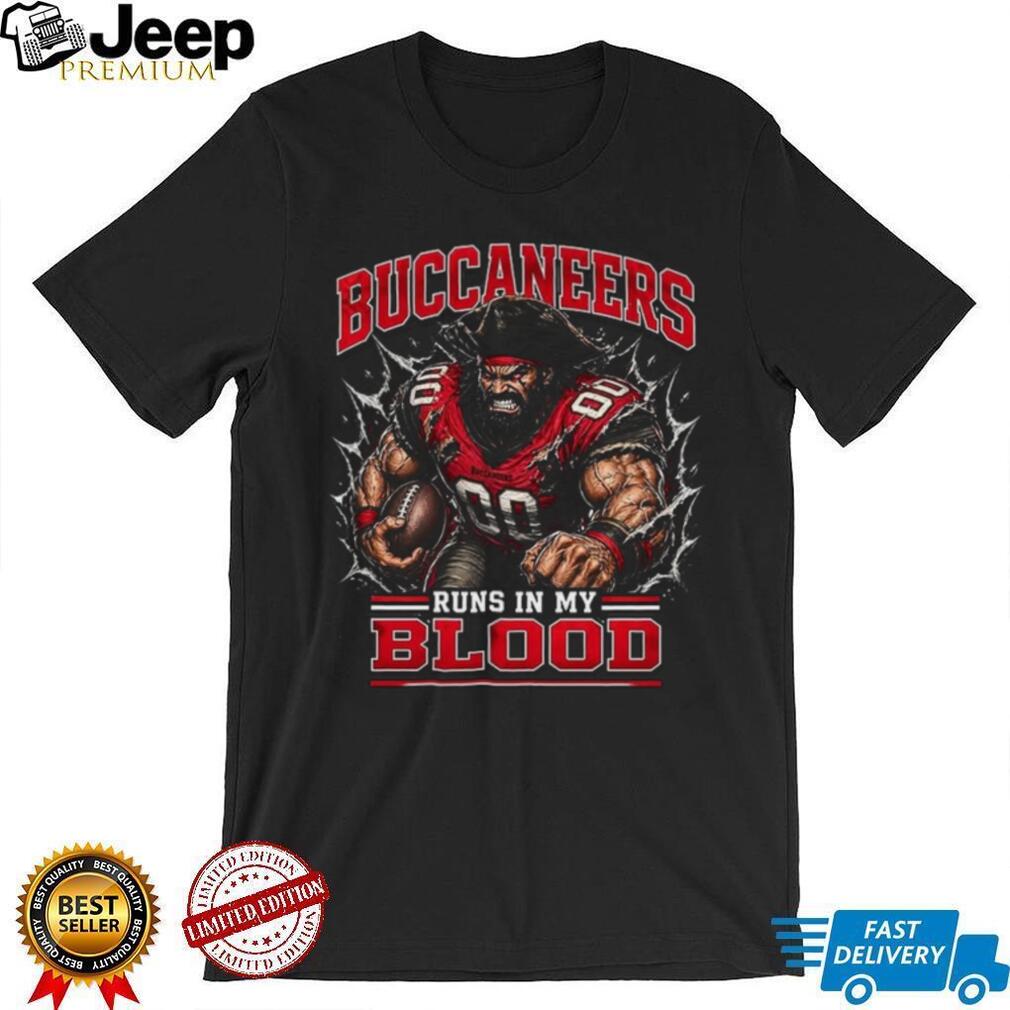 Tampa Bay Buccaneers Football Runs In My Blood Fan Retro Vintage Men Shirt