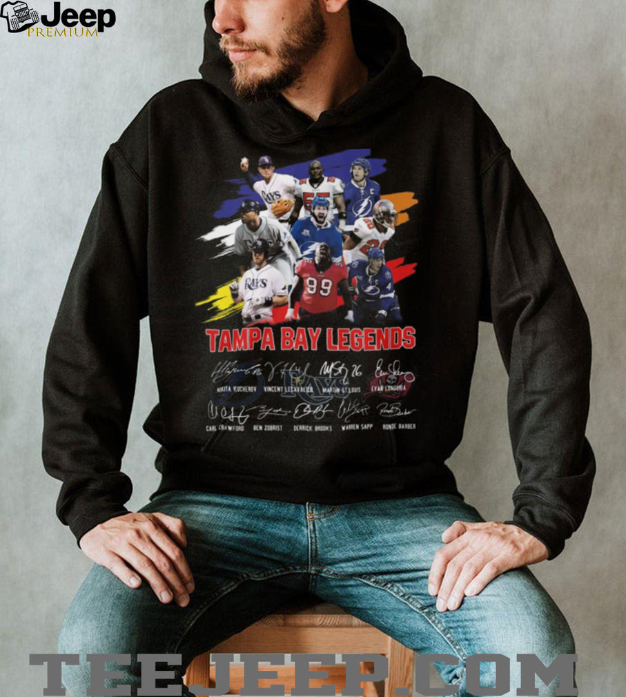 Tampa Bay Legends Signatures Buccaneers Rays Lightning Multi Sport T Shirt