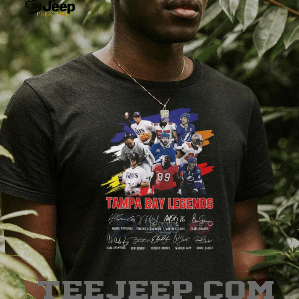 Tampa Bay Legends Signatures Buccaneers Rays Lightning Multi Sport T Shirt
