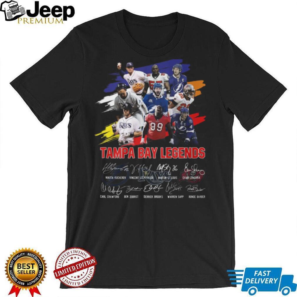 Tampa Bay Legends Signatures Buccaneers Rays Lightning Multi Sport T Shirt