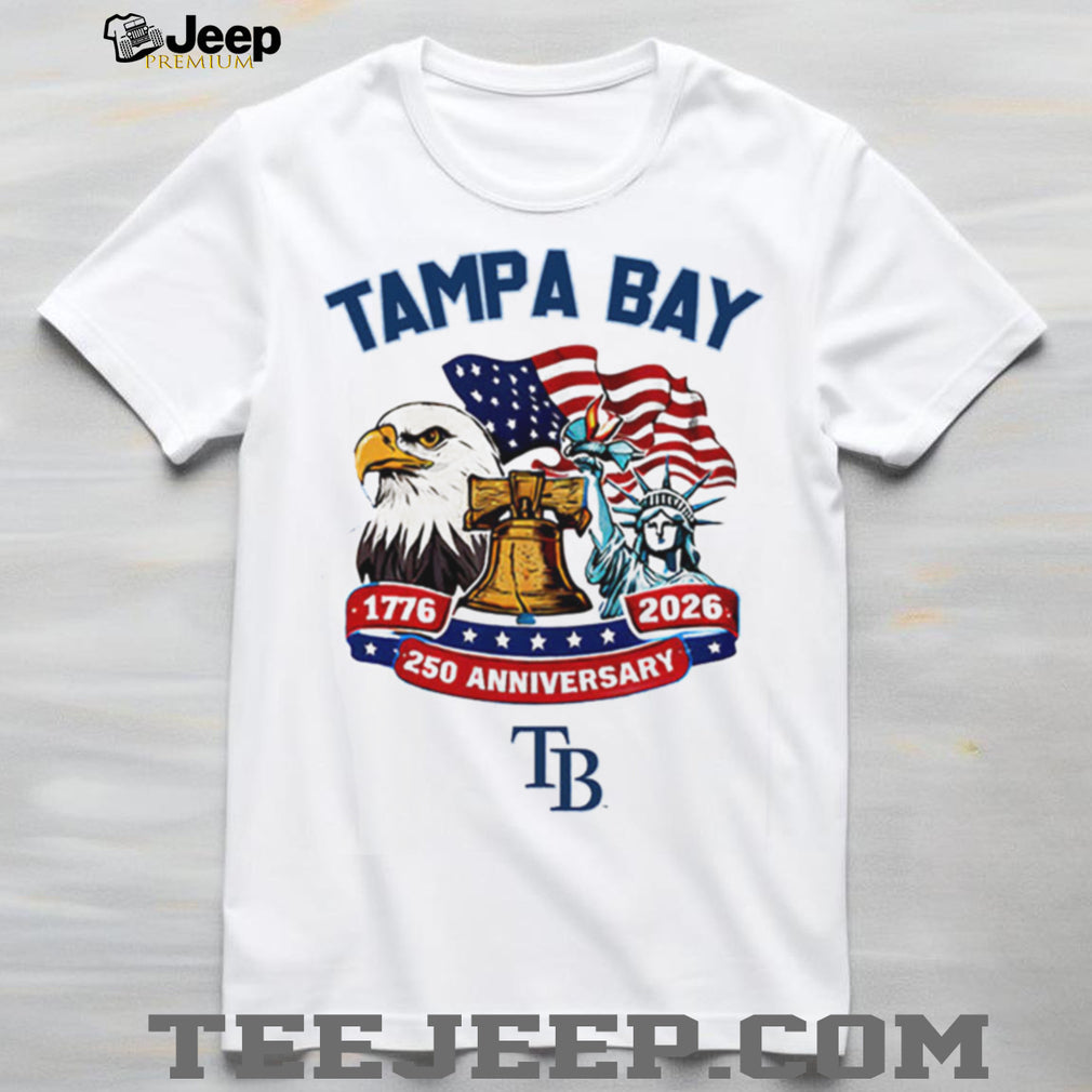 Tampa Bay Rays 250th Anniversary 1776 2026 Custom Baseball Jersey T Shirt Patriotic Liberty Bell & Eagle Design
