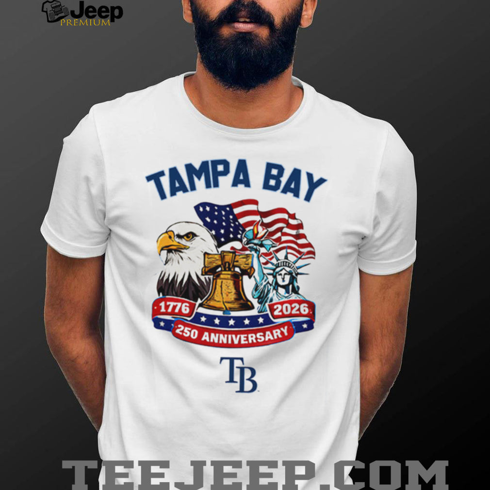 Tampa Bay Rays 250th Anniversary 1776 2026 Custom Baseball Jersey T Shirt Patriotic Liberty Bell & Eagle Design