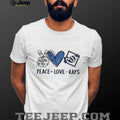 Tampa Bay Rays Peace Love Rays Baseball Glitter Graphic T Shirt