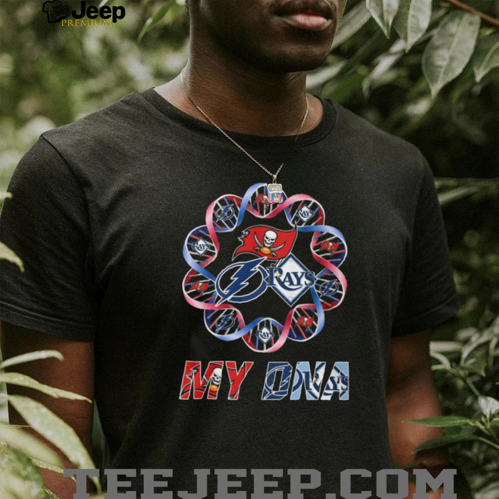 Tampa Bay Sports In My DNA DNA Helix Buccaneers Rays Lightning T Shirt