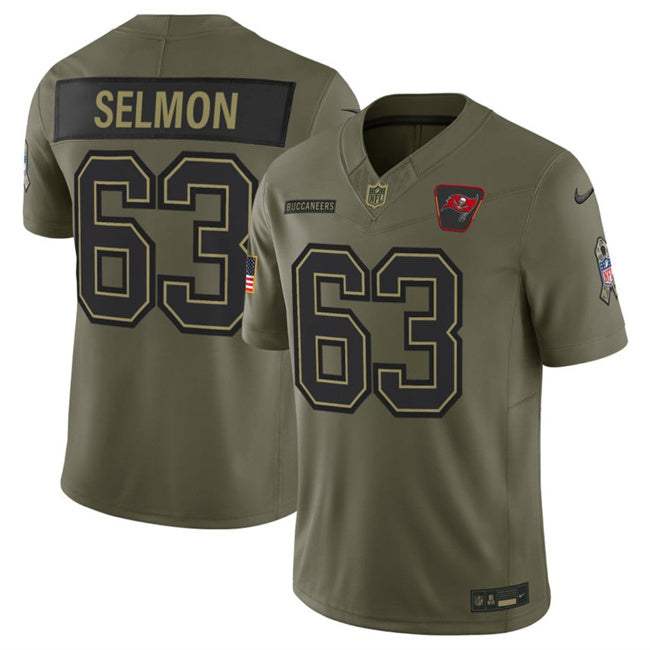 Tampa Bay Buccaneers #63 Lee Roy Selmon Olive 2025 F.U.S.E. Salute to Service Style 1