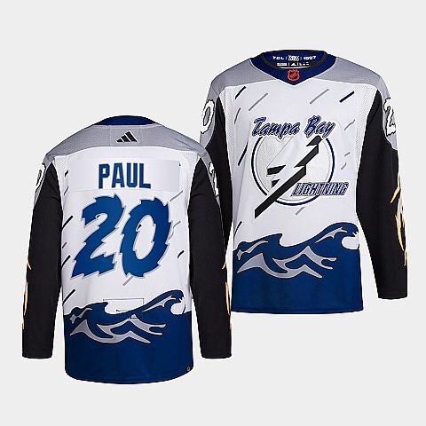 Tampa Bay Lightning #20 nick-paul-white-2022reverse-retro-2.0-authentic-primegreen-jersey