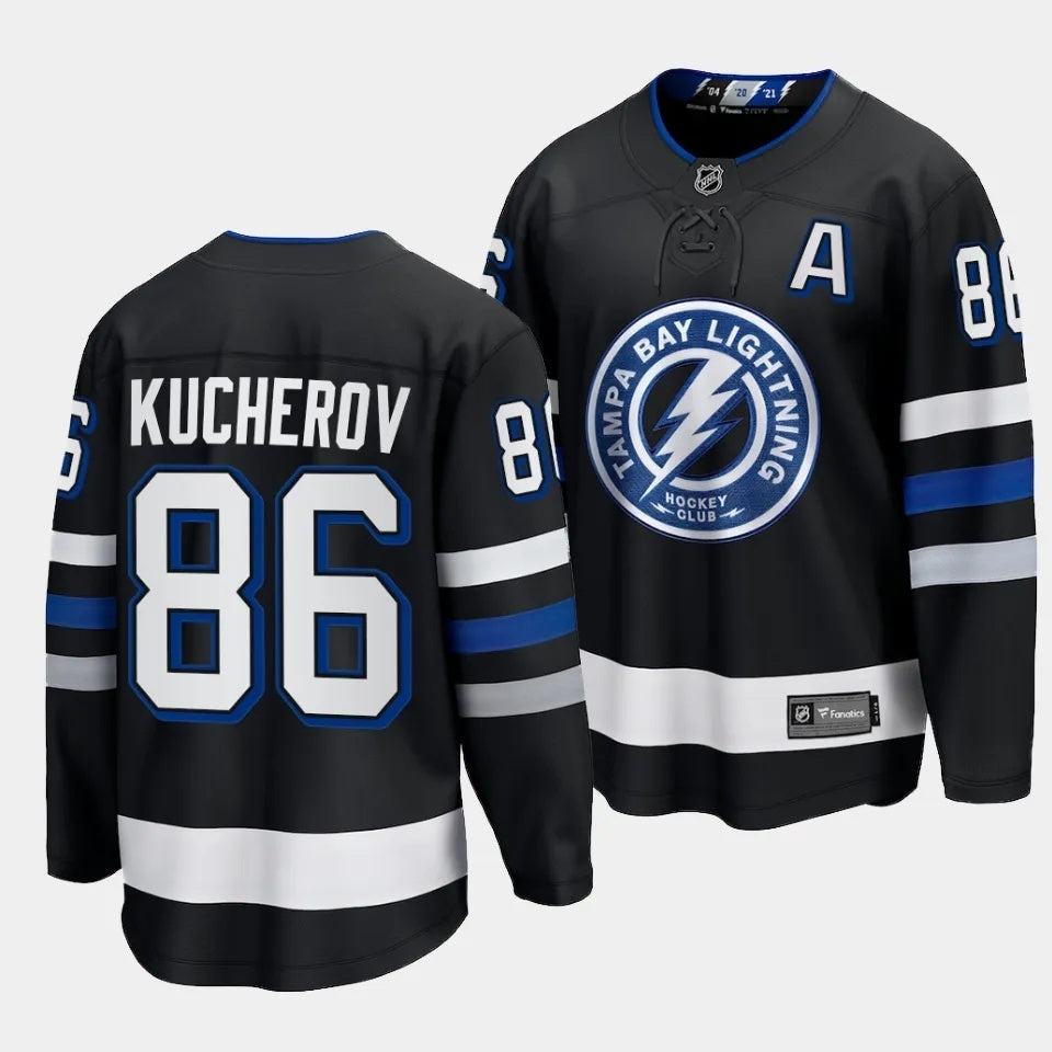 Tampa Bay Lightning #86 Nikita Kucherov 2023-24 Alternate Black Style 1