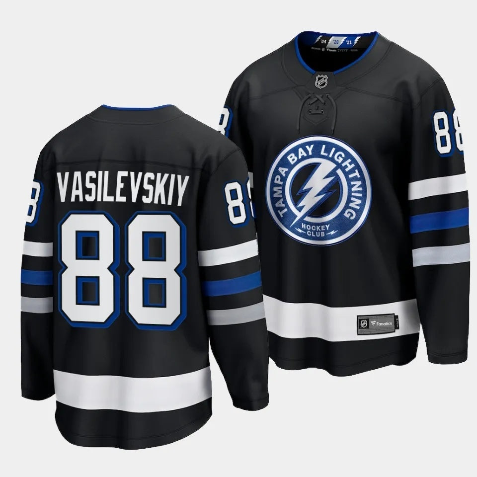 Tampa Bay Lightning #88 Andrei Vasilevskiy 2023-24 Alternate Black Style 1