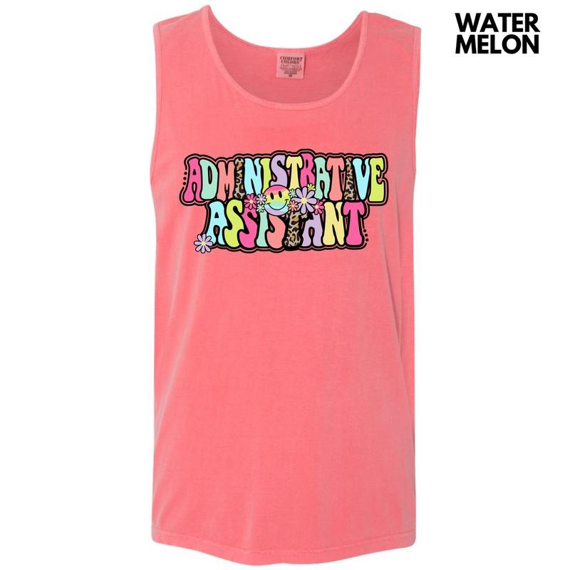 Tank Top - Administrative Assistant Groovy Comfort Colors Tank Top 'NLB' T-Shirts, Hoodie, Sweatshirt | WearSparks.com