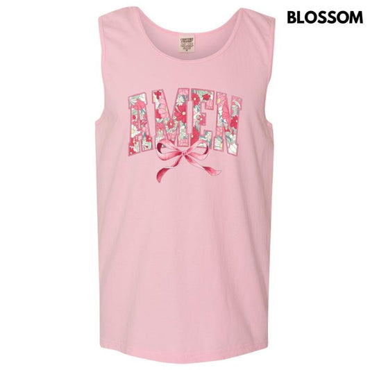 Tank Top - Amen Floral Coquette Comfort Colors Tank Top