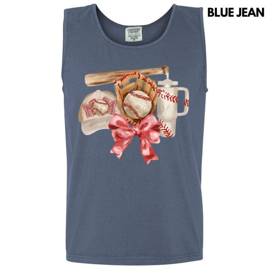 Tank Top - Baseball Mom Coquette Comfort Colors Tank Top