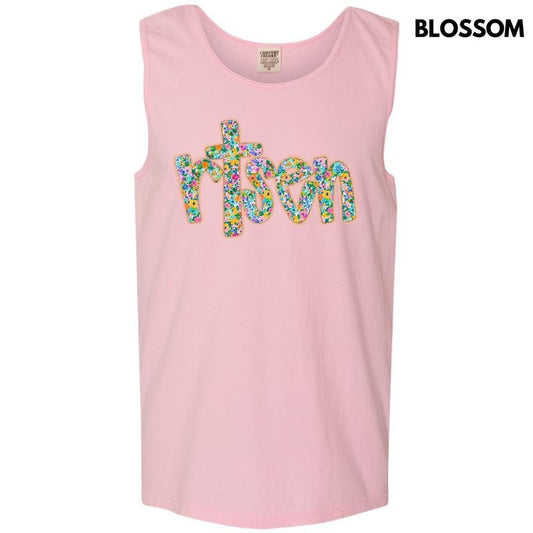 Tank Top - Ditzy Floral Risen Comfort Colors Tank Top 'NLB'