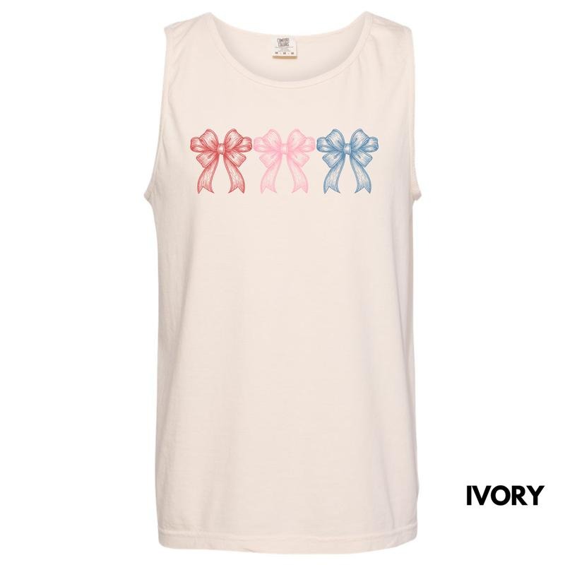 Tank Top - Triple Colorful Bows Comfort Colors Tank Top 'NLB' T-Shirts, Hoodie, Sweatshirt | WearSparks.com