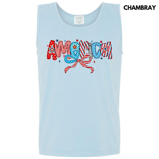 Tank Top -Crazy Pattern America Comfort Colors Tank Top 'NLB'