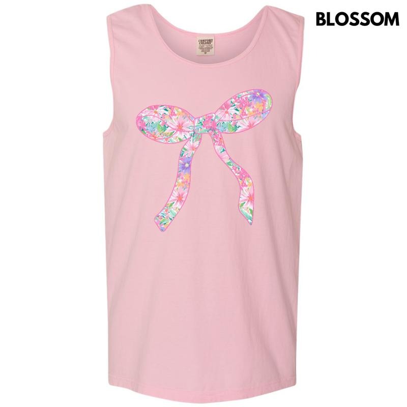 Tank Top -Fun Floral Bow Comfort Colors Tank Top 'NLB' T-Shirts, Hoodie, Sweatshirt | WearSparks.com